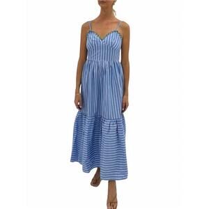 NEW ANNA CATE tyler midi dress in blue stripe